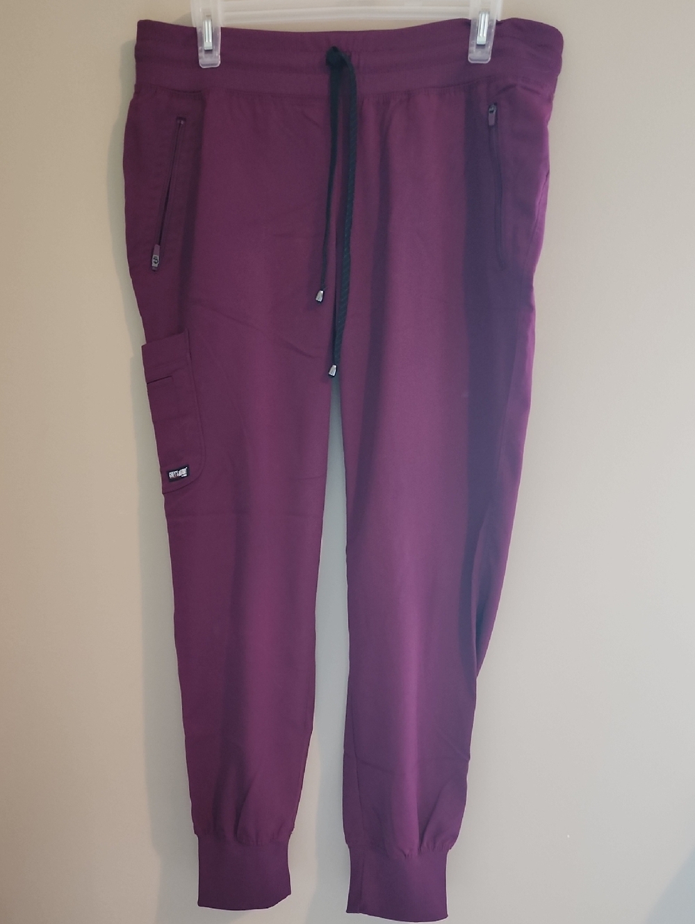 Grey's Anatomy Wine-Magenta Stretch Jogger Scrub Pants